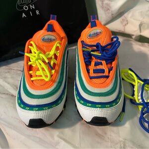 Nike Kids Air Max 97 Orange Blue Green Sneakers